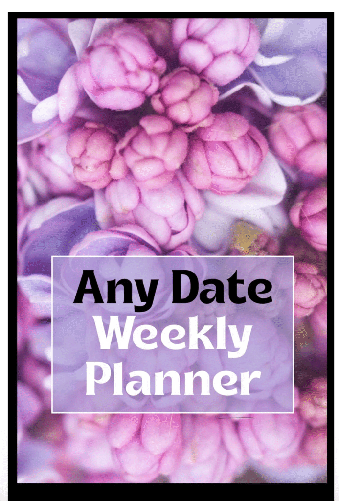 weekly planner with lilac flower cover