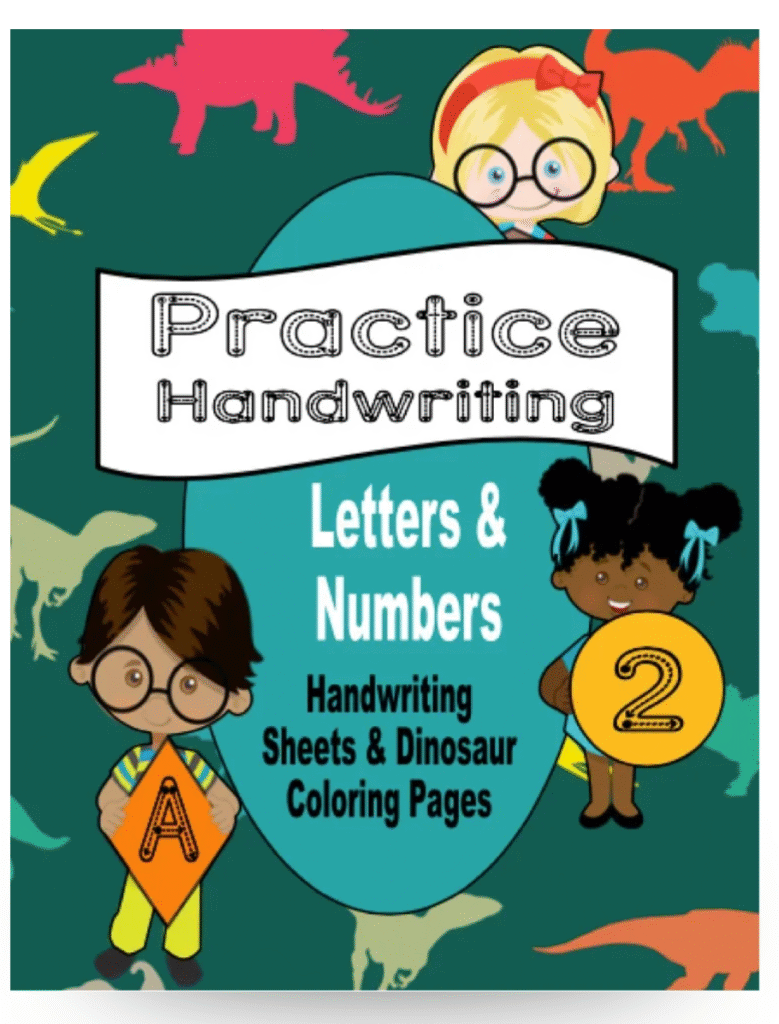 practice handwriting dinosaur coloring book