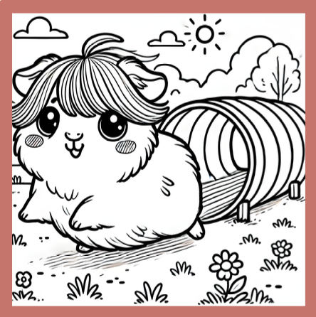 guinea pig running out of a playground tube